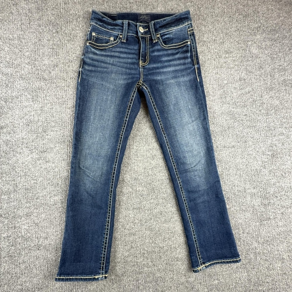 Daytrip Virgo Jeans Womens 25 Medium Wash Low Rise Slim Straight Stretch Denim